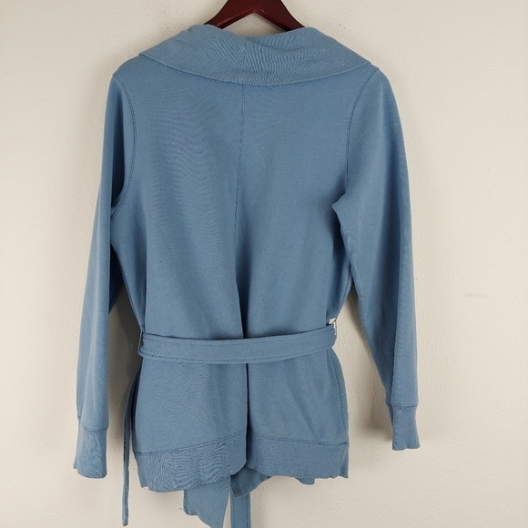 Gilligan & O’Malley Blue Belted Lounge Robe Cardigan Knit Fleece Pajama Sz S/M. - Picture 8 of 11